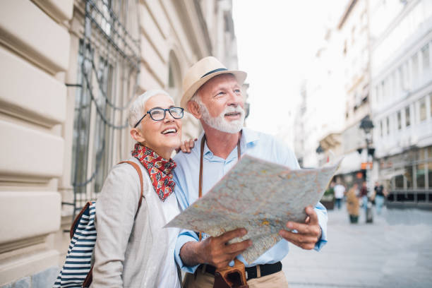 old couple travel guides