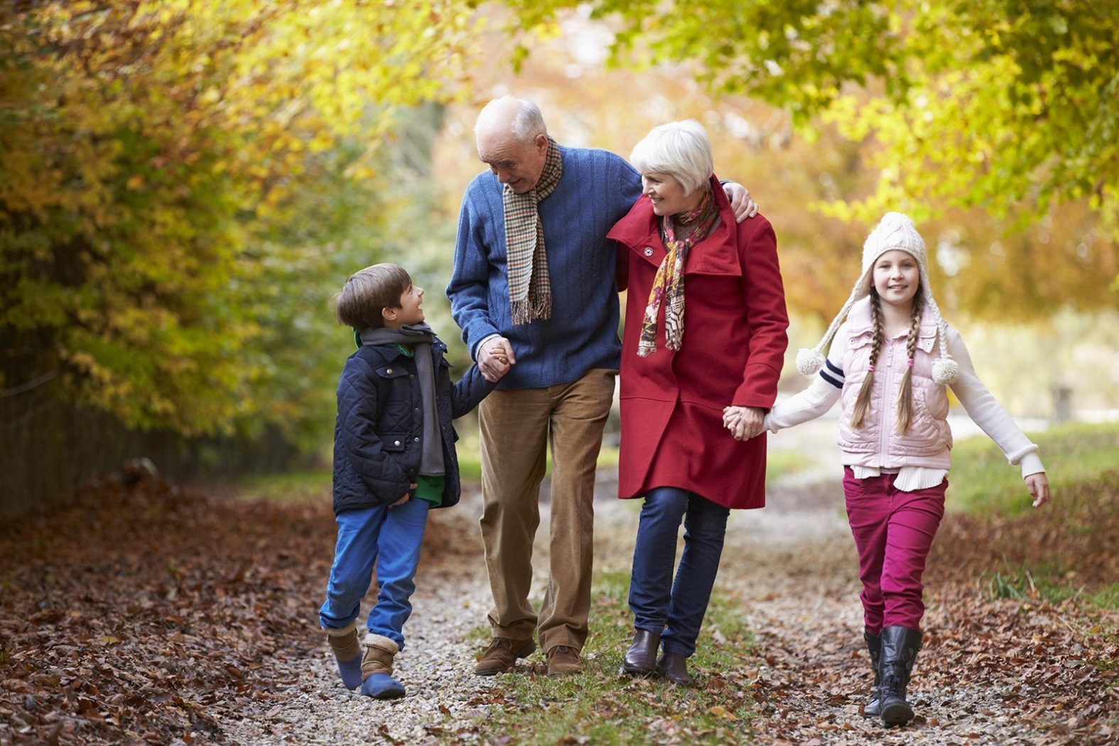 happy grandparents with grandchildren